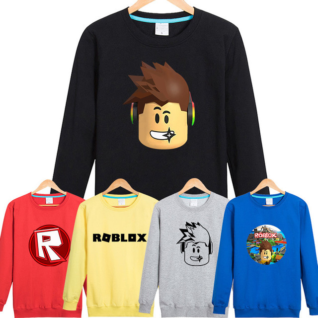 Roblox-suéter com gola redonda para crianças e adultos, jaqueta periférica,  camisa de fundo, manga comprida